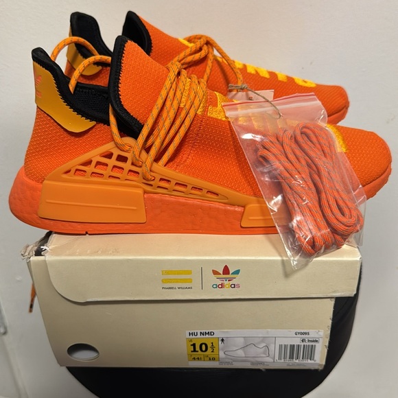 Adidas NMD HU Pharrell Orange / Size: 10.5 Men’s / NEW with OG Box - Picture 9 of 12